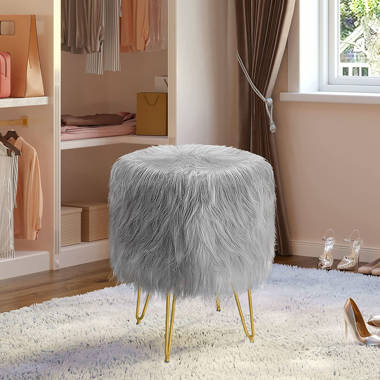 Fake discount fur stool